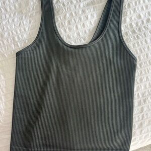 Ribbed Green Tank Top